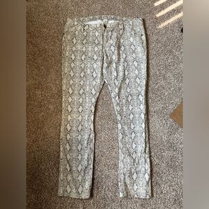 Mudd Beige and Brown Snake Print Pants